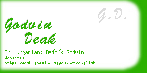 godvin deak business card